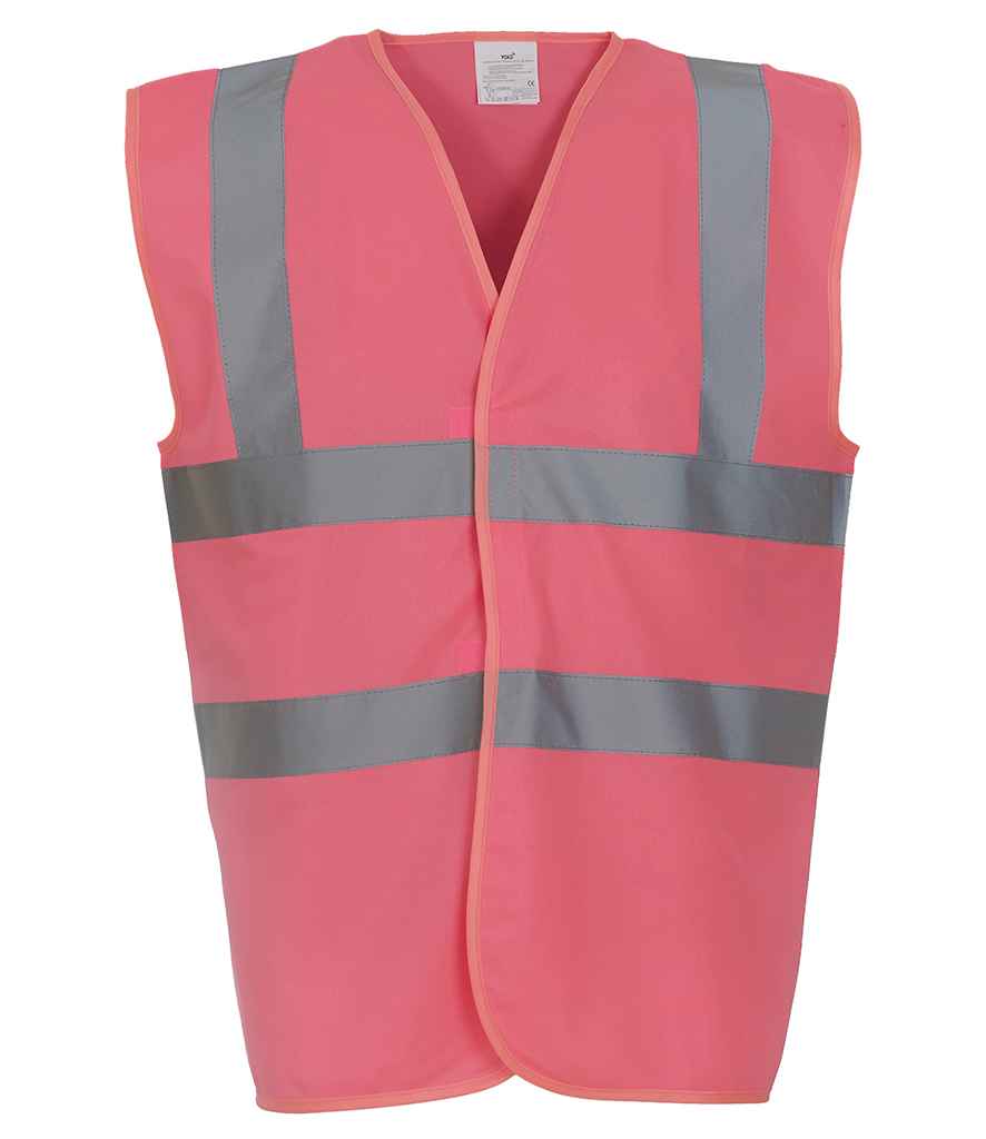 Yoko Hi-Vis Two Band and Braces Waistcoat - Pink
