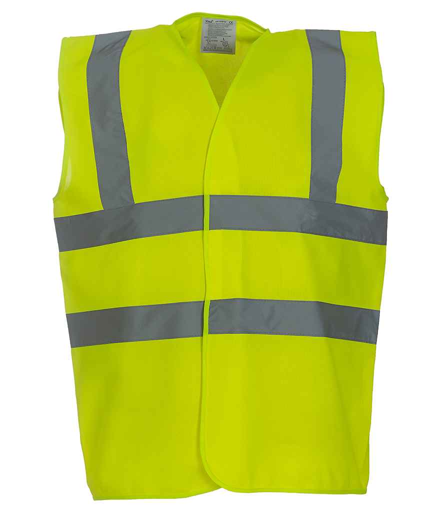 Yoko Hi-Vis Two Band and Braces Waistcoat - Yellow