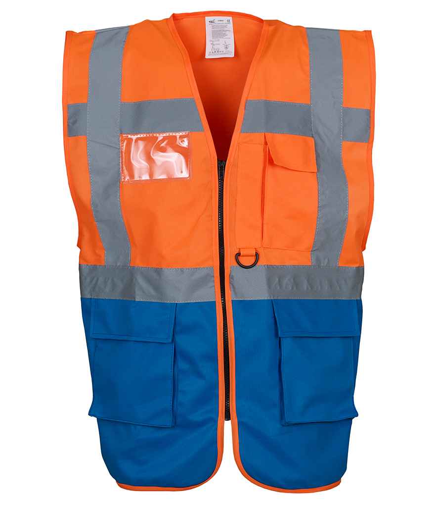 Yoko Executive Waistcoat - Orange/Royal Blue