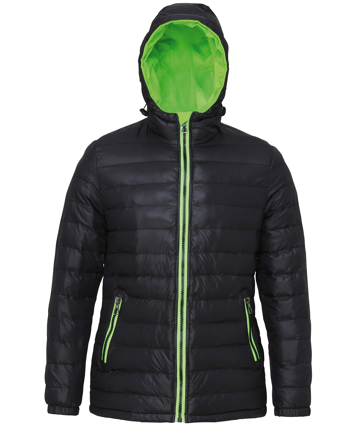 Women's padded jacket - Black/Lime