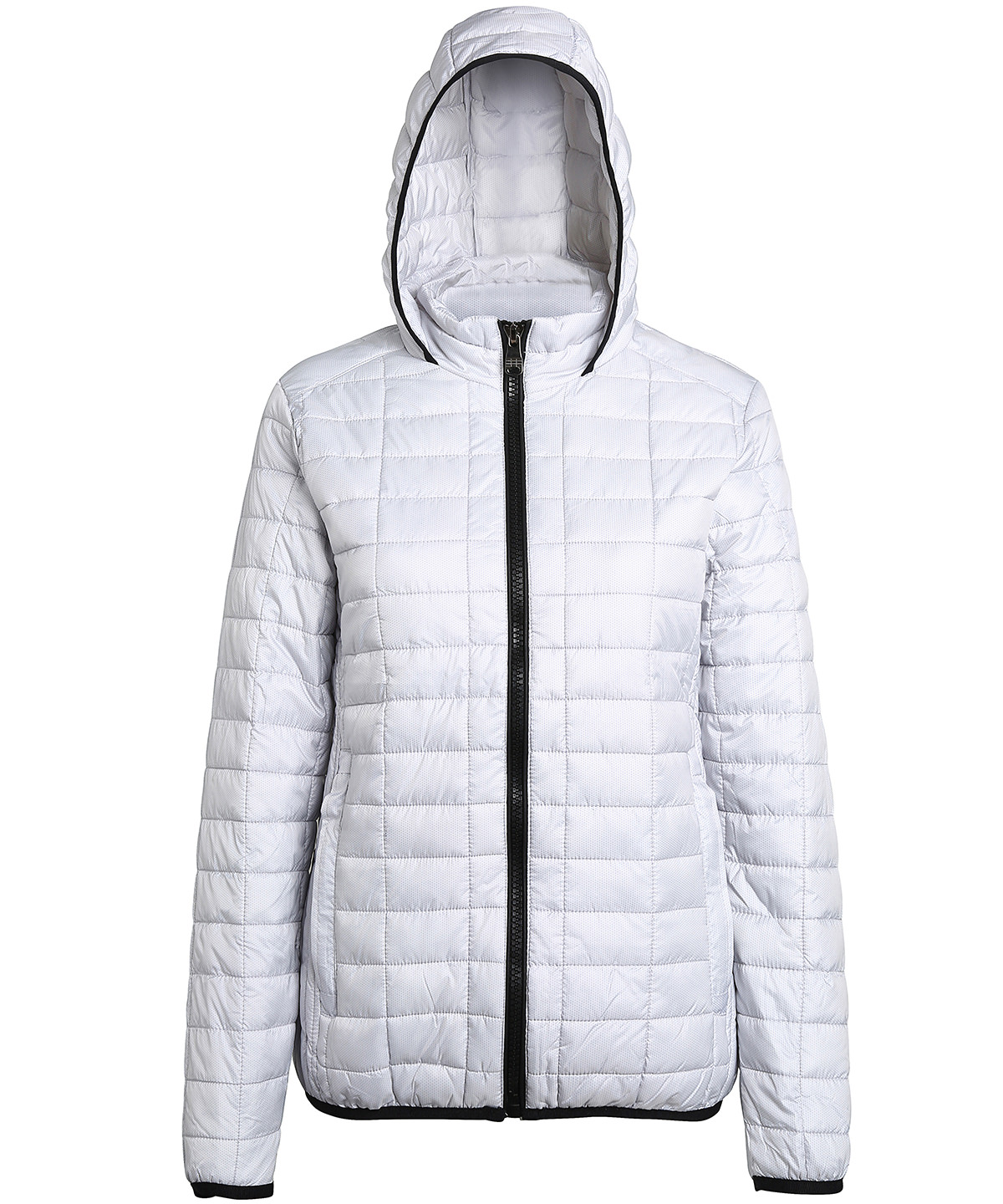 Women's honeycomb hooded jacket - White