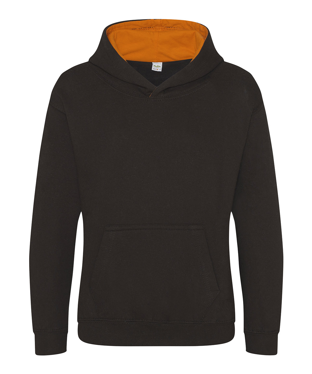 Kids varsity hoodie - Jet Black/Orange Crush
