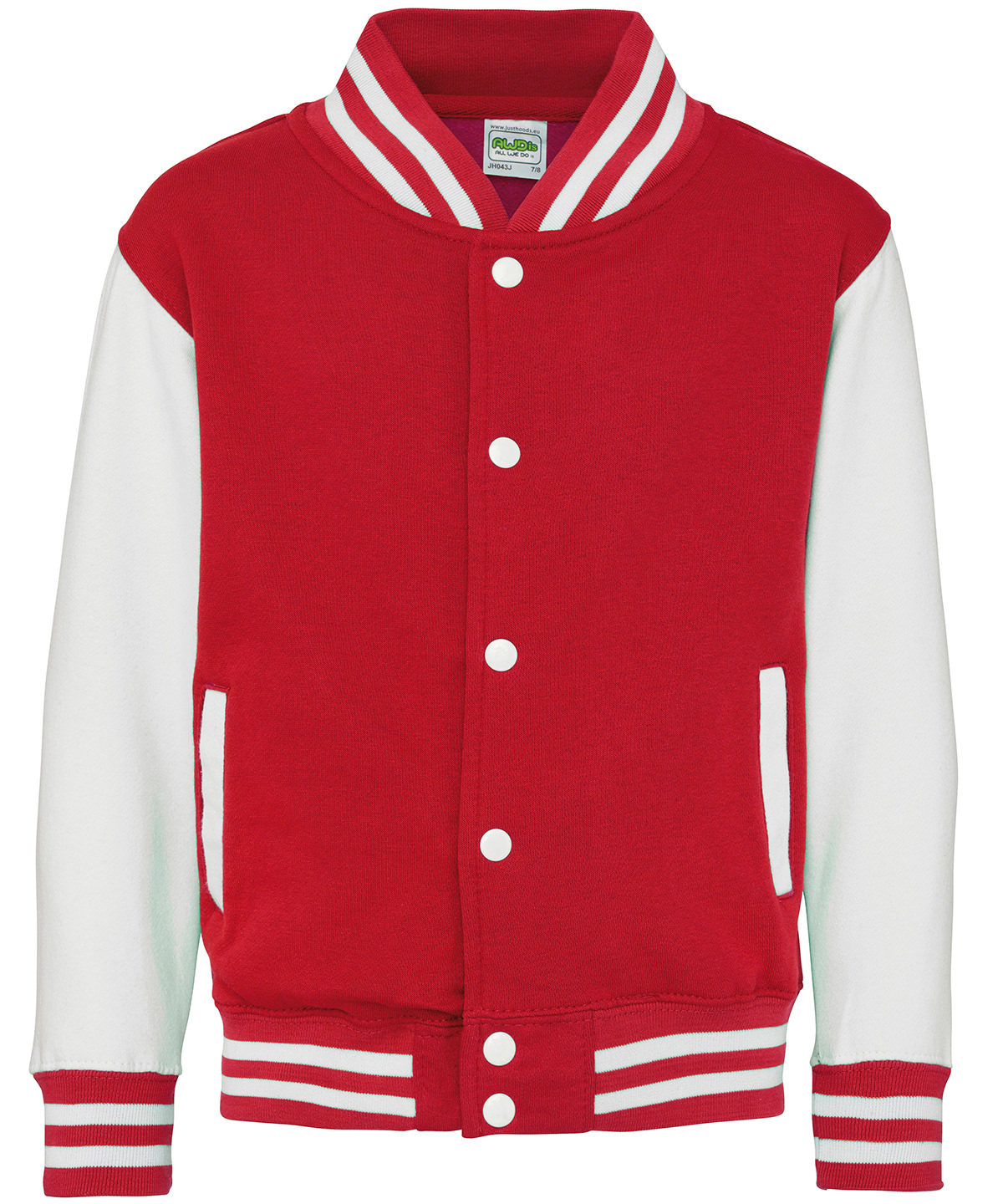 Kids varsity jacket - Fire Red/White