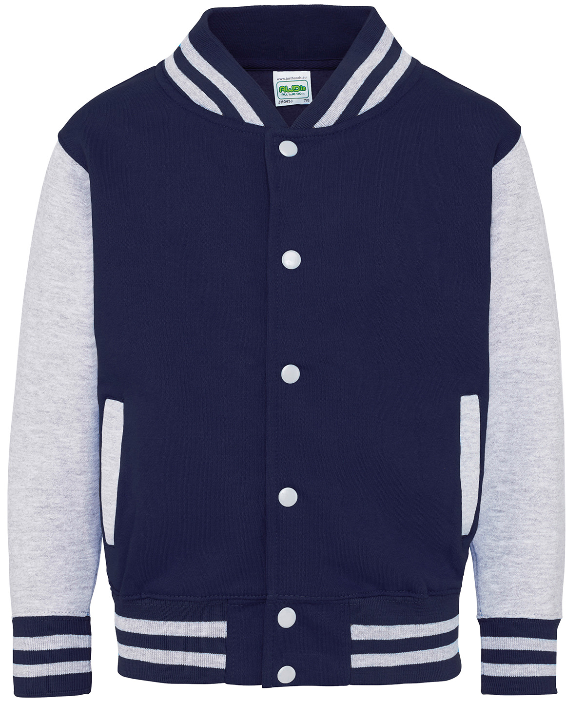 Kids varsity jacket - Oxford Navy/Heather Grey