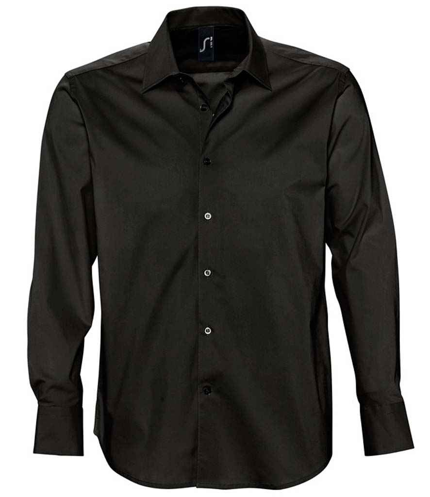 SOL'S Brighton Long Sleeve Fitted Shirt - Black