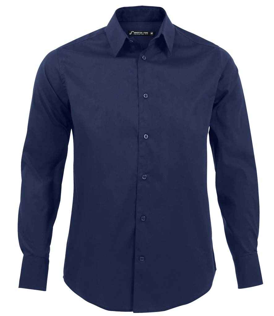 SOL'S Brighton Long Sleeve Fitted Shirt - Dark Blue