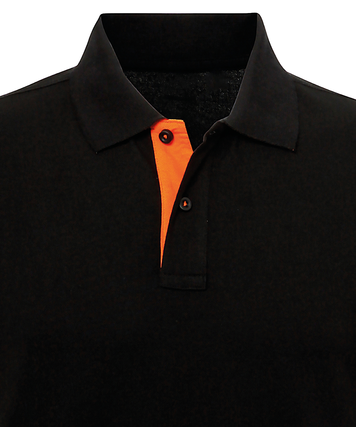 Men's classic fit contrast polo - Black/Orange