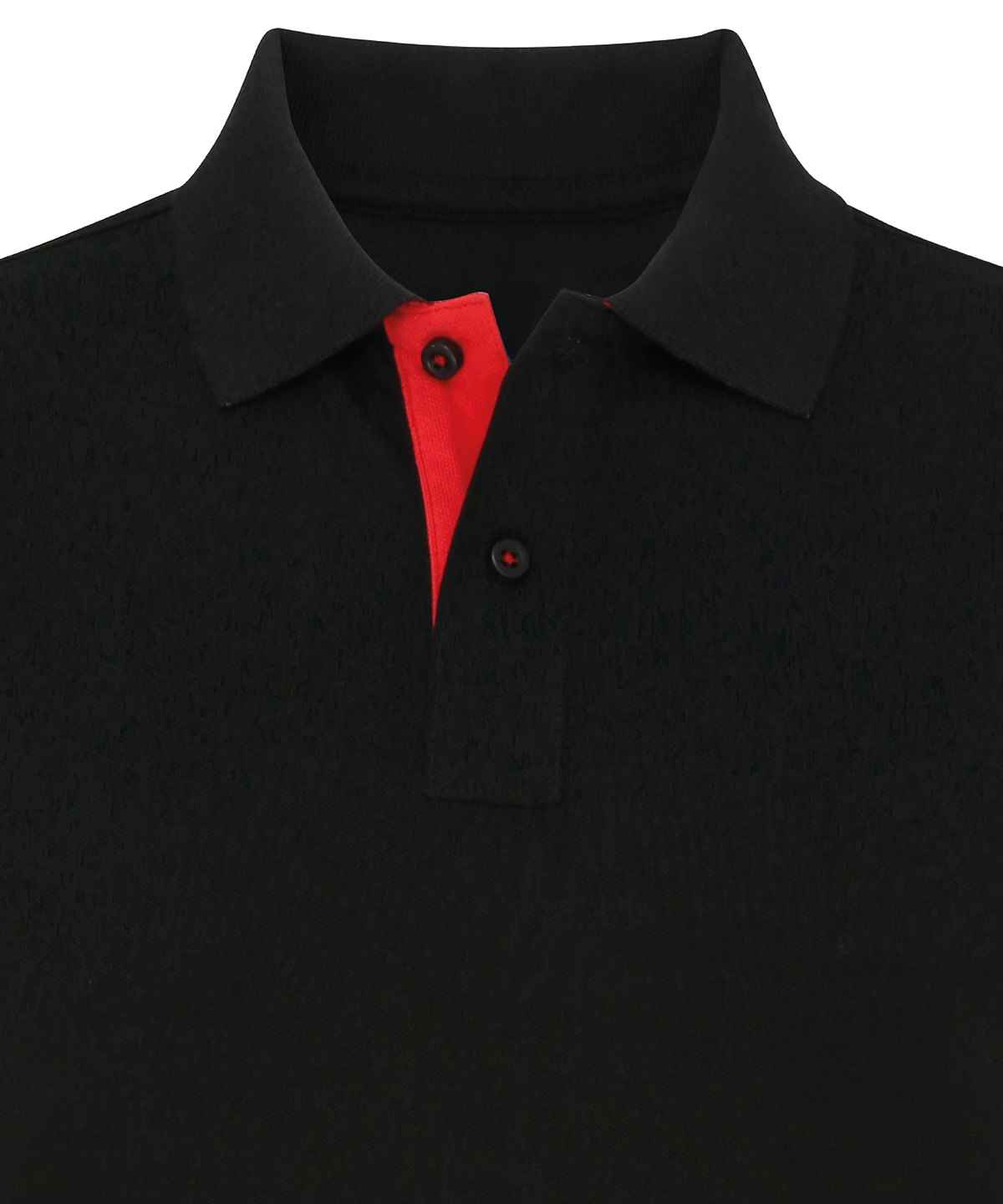 Men's classic fit contrast polo - Black/Red