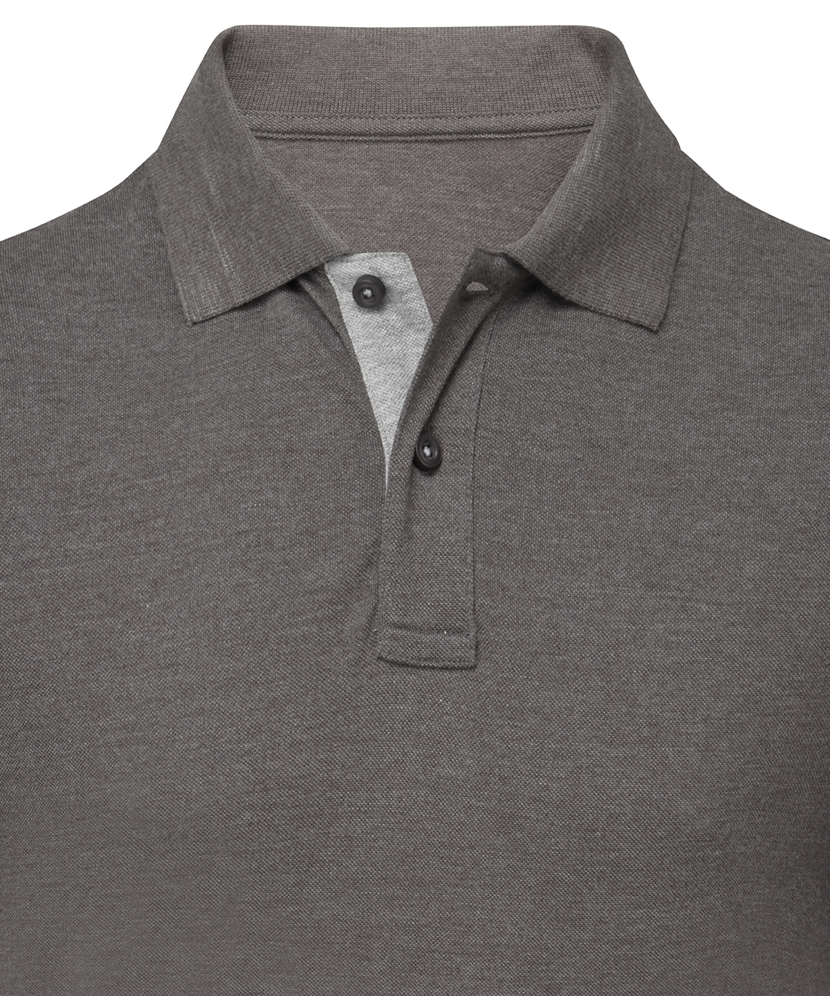 Men's classic fit contrast polo - Charcoal/Heather Grey