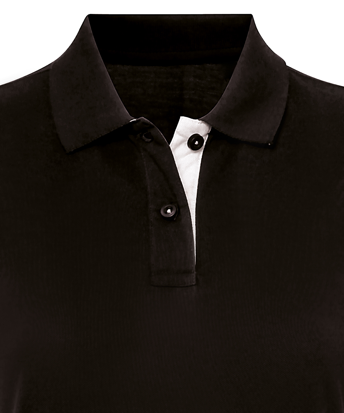 Women's contrast polo - Black/White