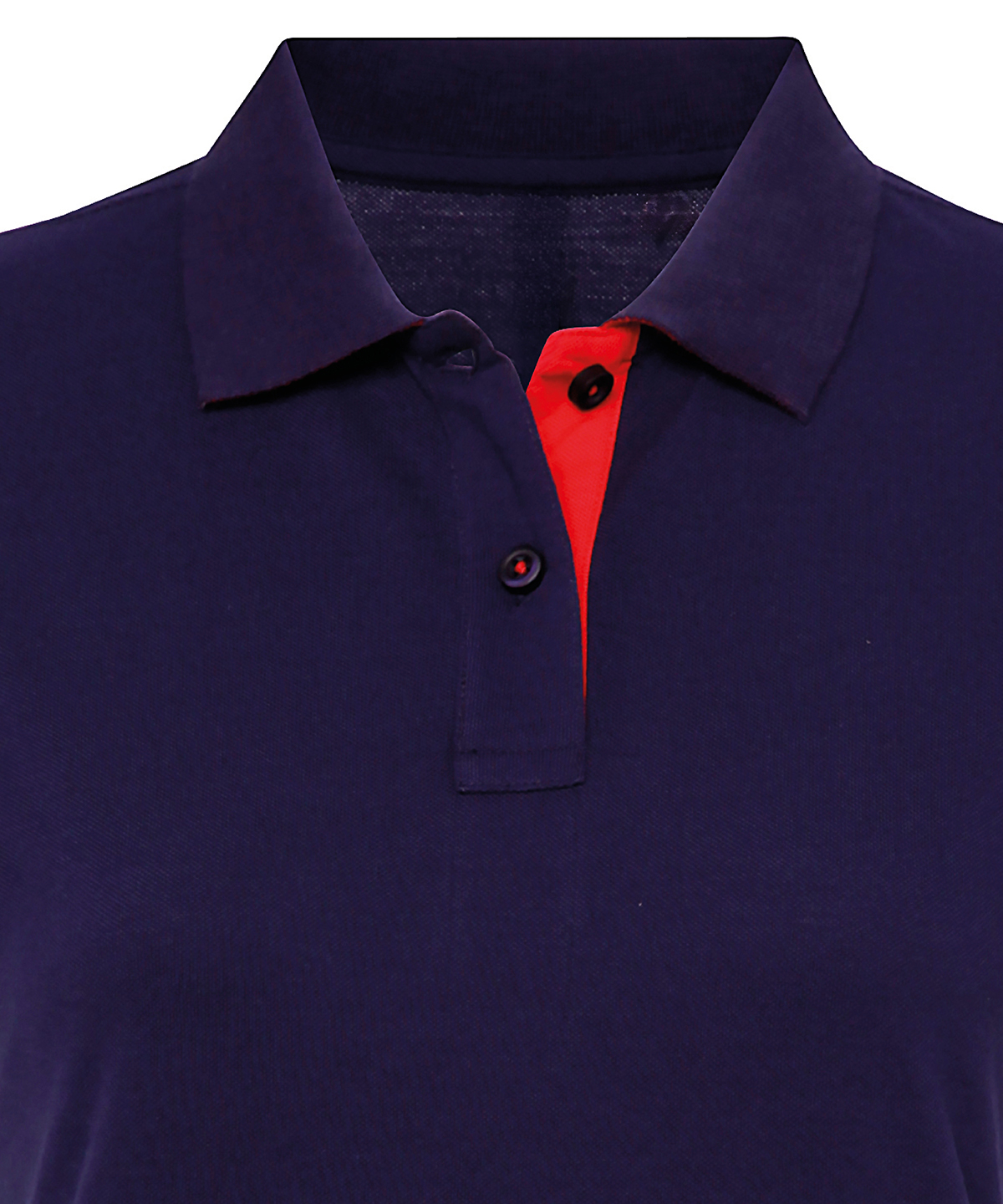 Women's contrast polo - Navy/Red