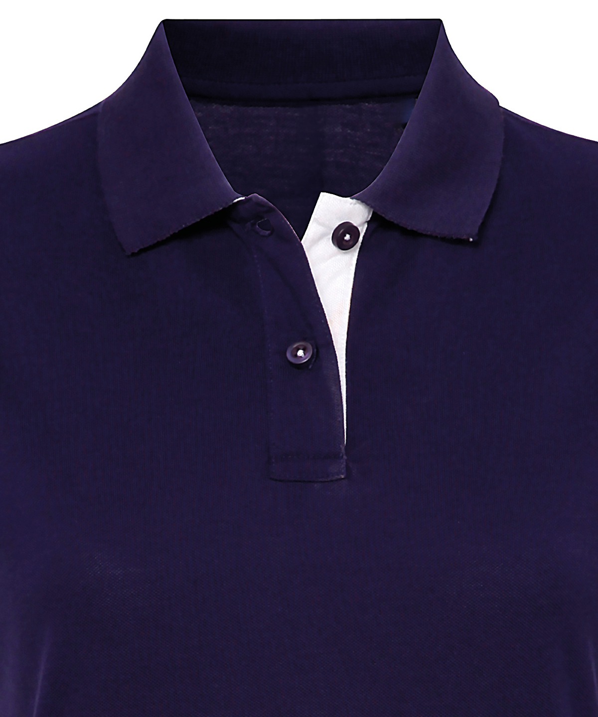 Women's contrast polo - Navy/White