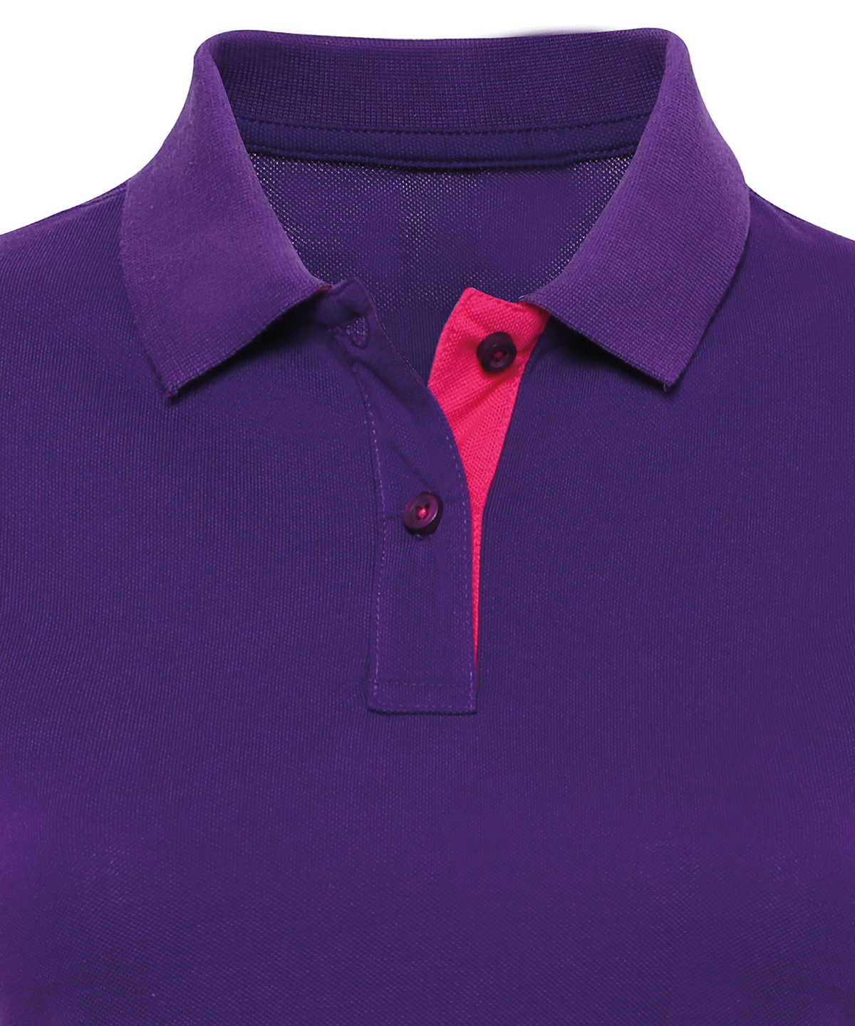Women's contrast polo - Purple/Pink