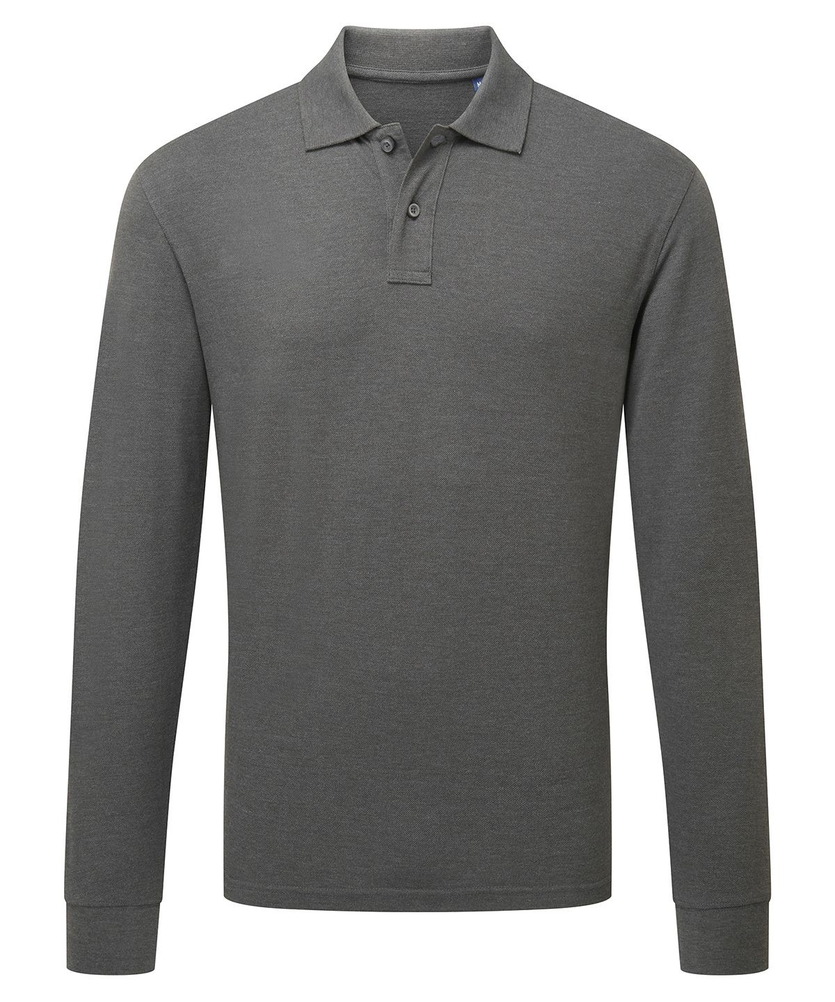 Men's classic fit long sleeved polo - Charcoal
