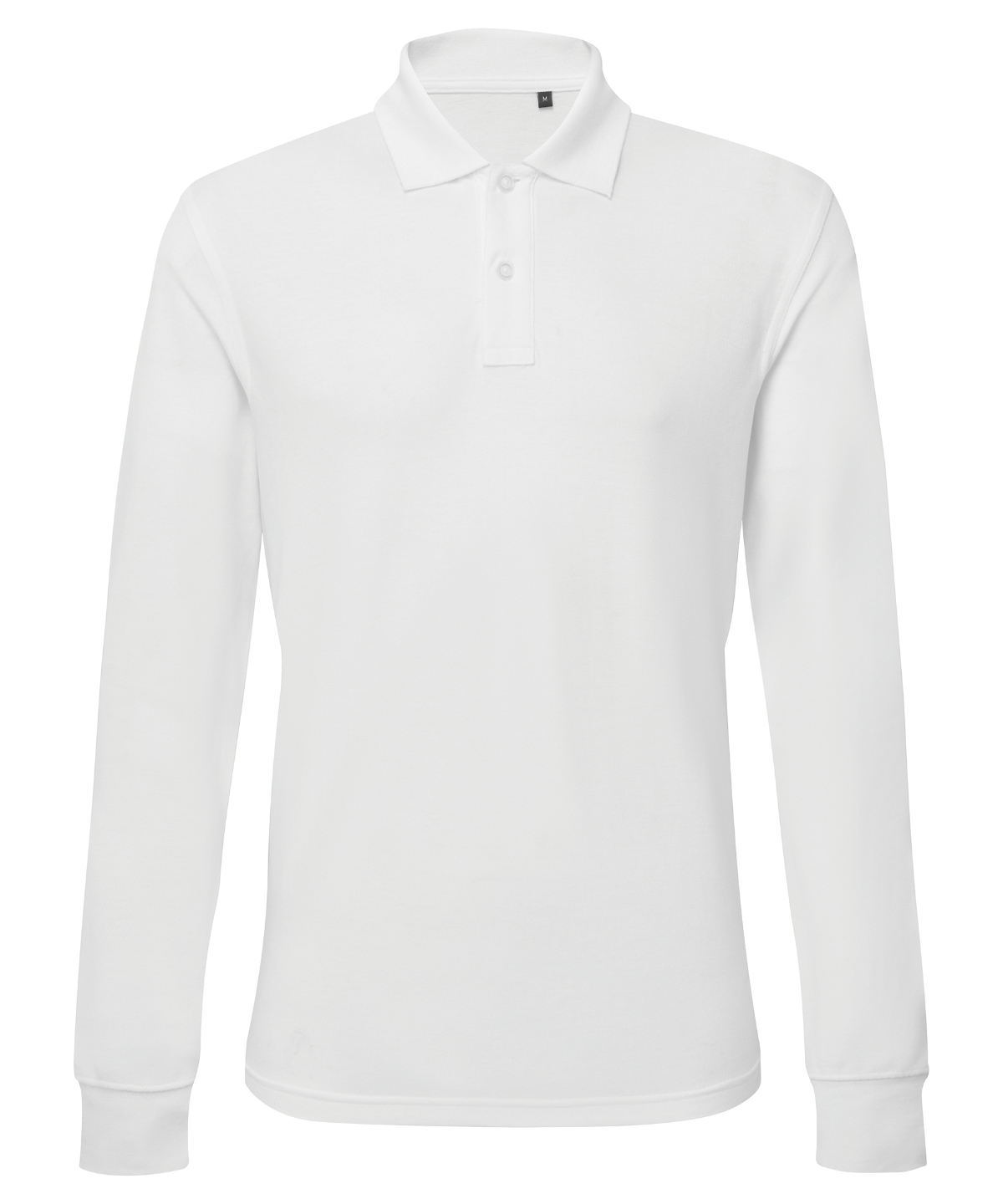 Men's classic fit long sleeved polo - White