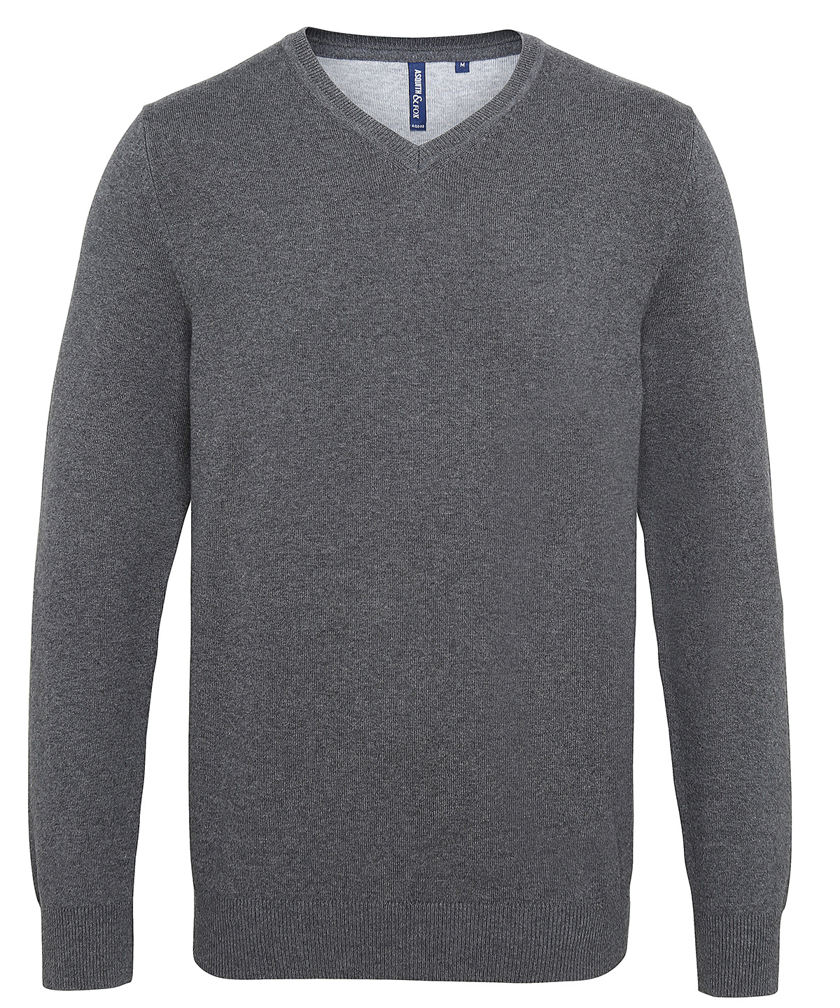 Men's cotton blend v-neck sweater - Charcoal