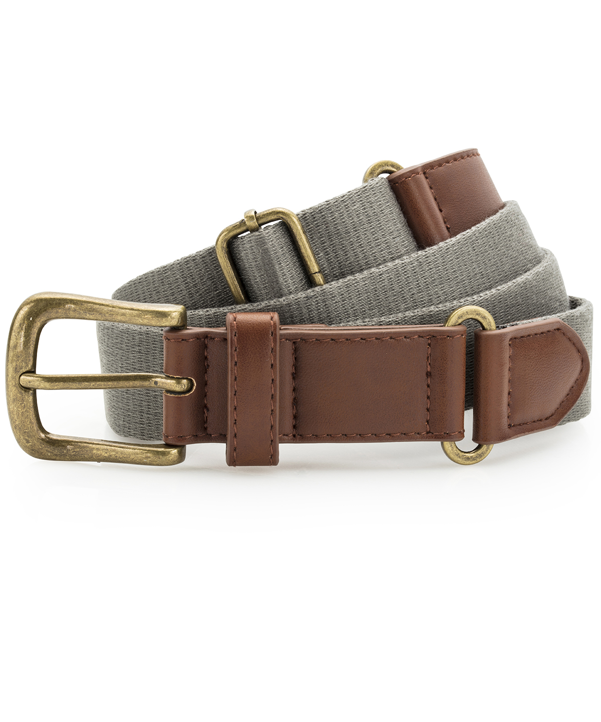 Faux leather and canvas belt - Slate