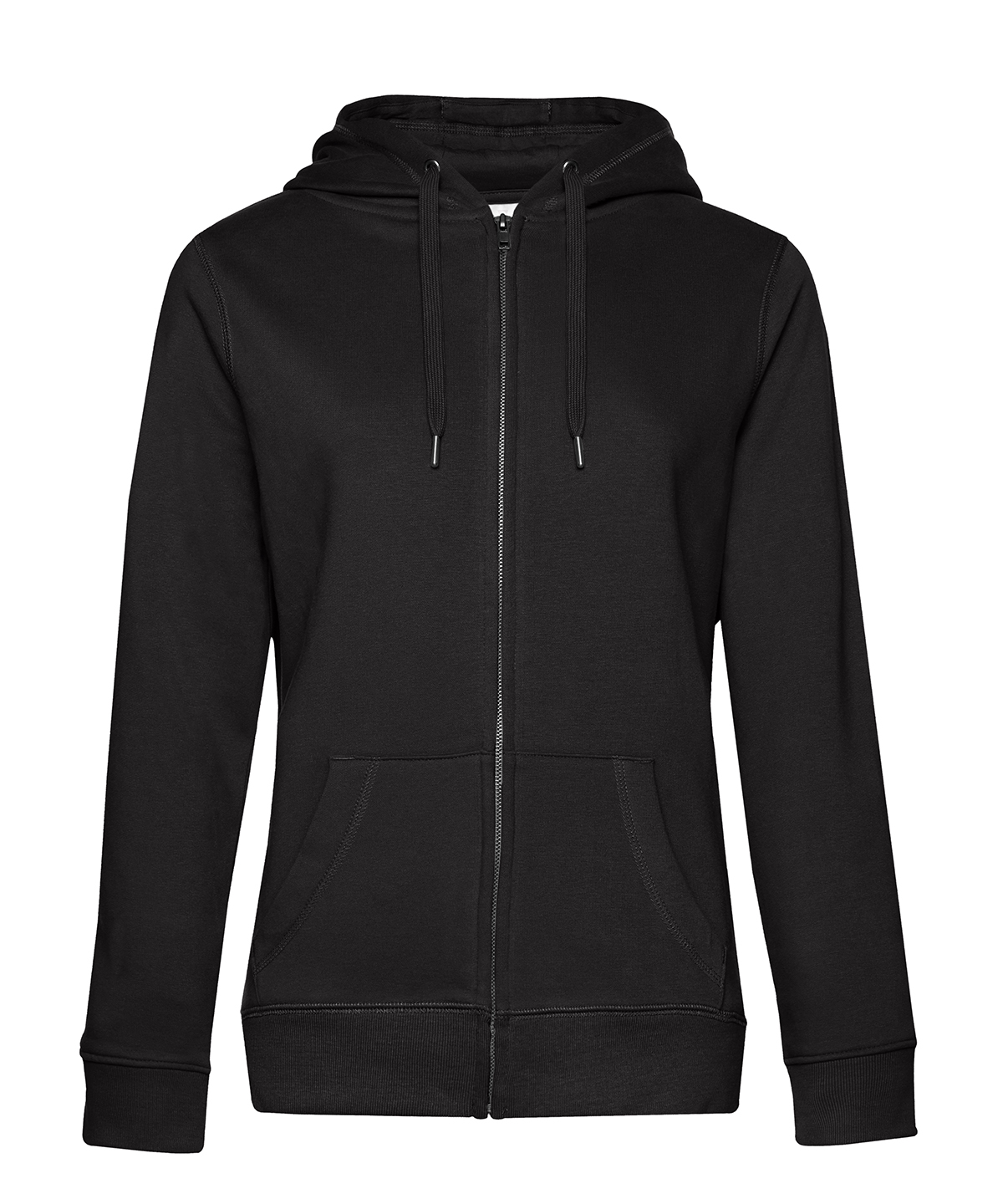 B&C Queen zipped hooded - Black Pure