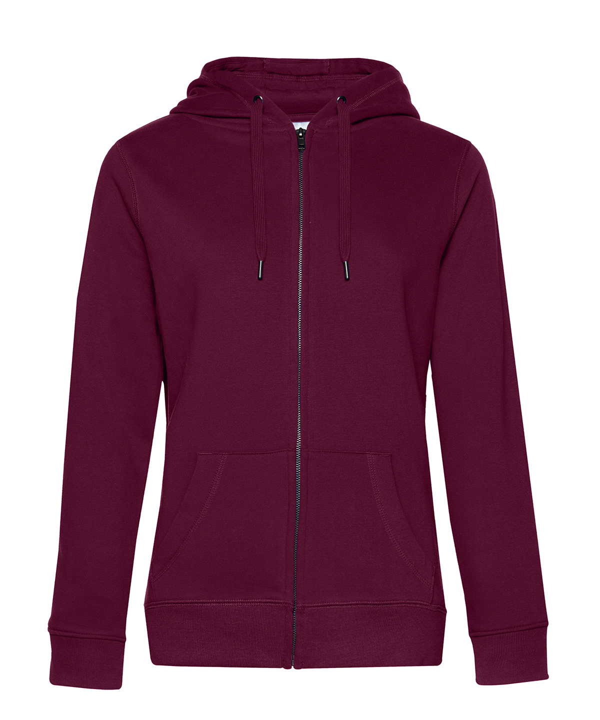 B&C Queen zipped hooded - Dark Cherry