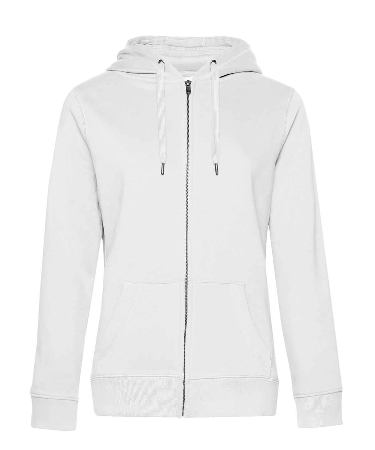 B&C Queen zipped hooded - White