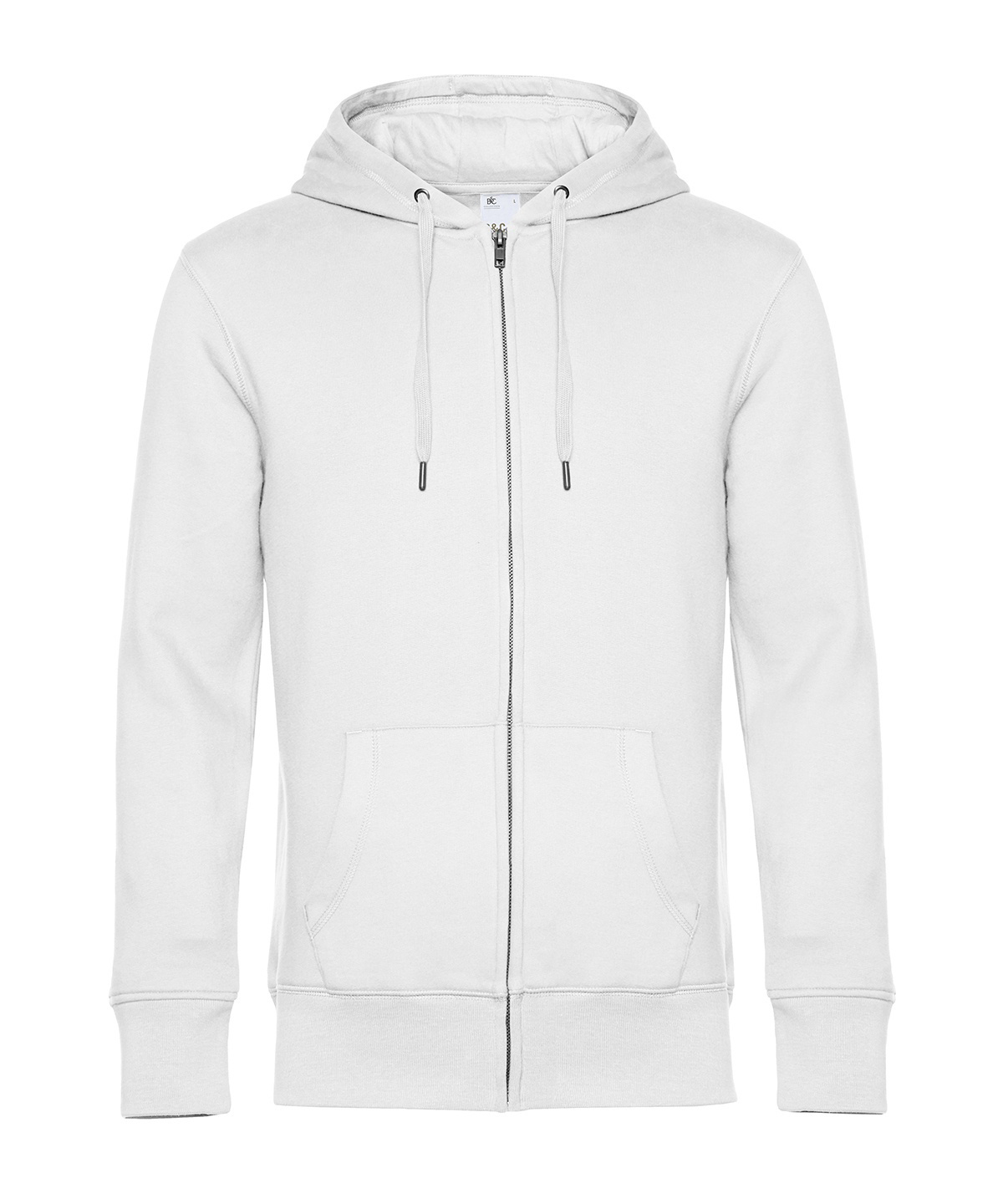 B&C KING Zipped Hood - White
