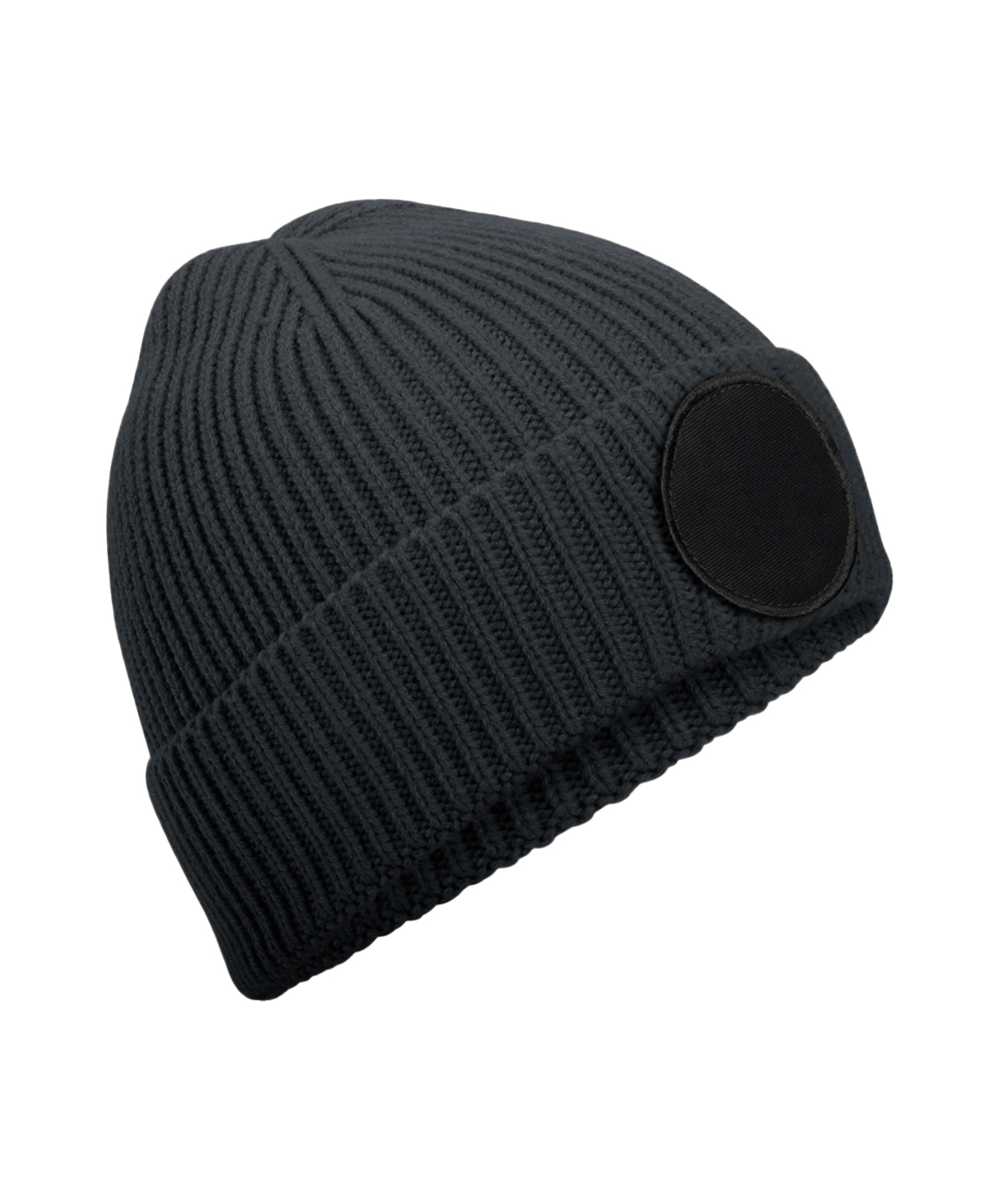 Circular fashion patch beanie - Graphite Grey/Black