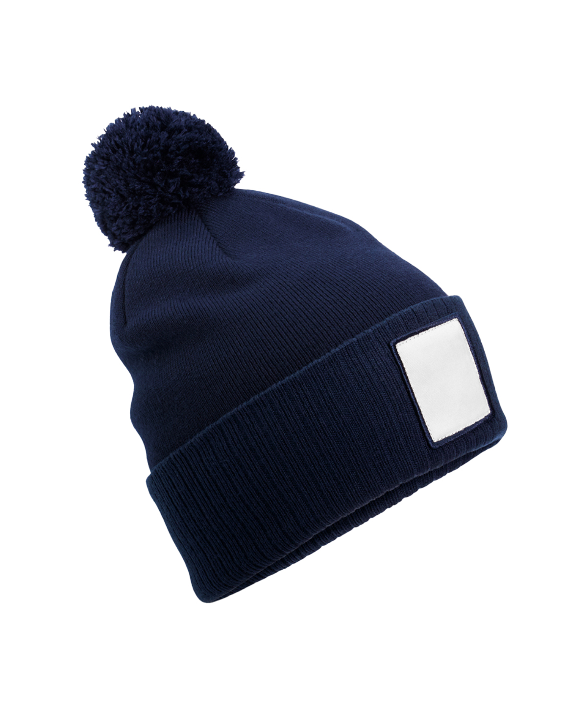 Appliqué patch pom beanie - Oxford Navy/White