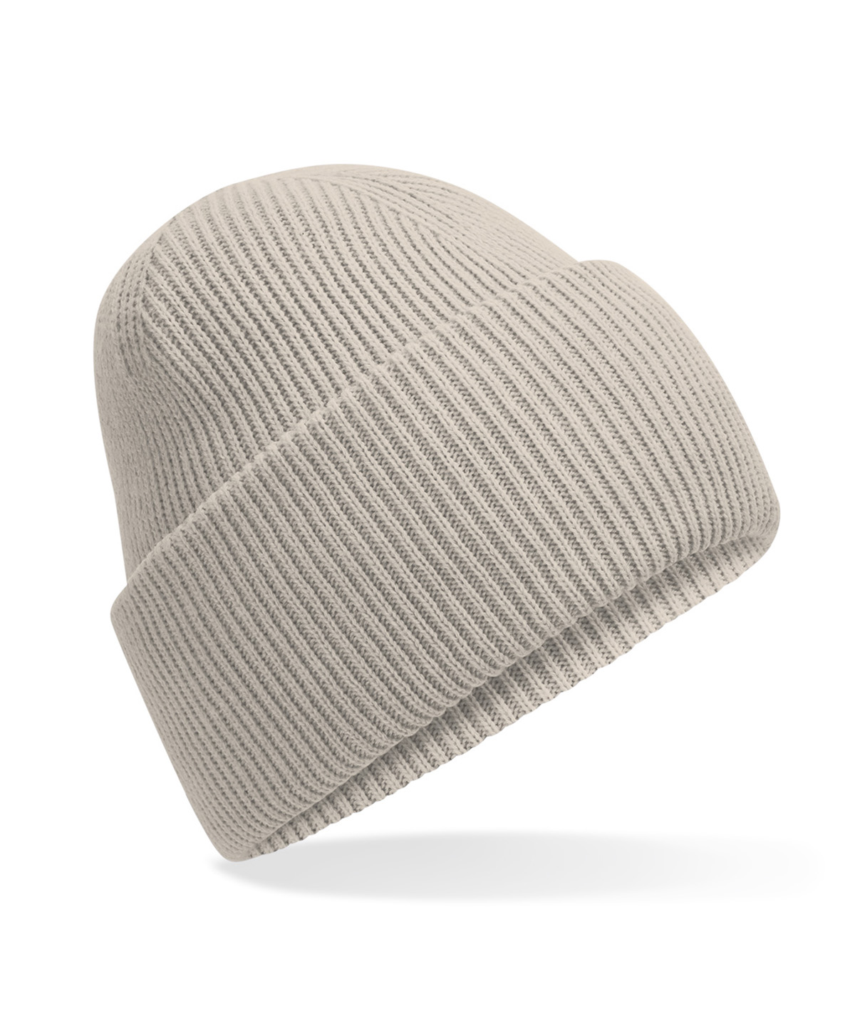 Classic engineered deep-cuffed beanie - Natural Stone