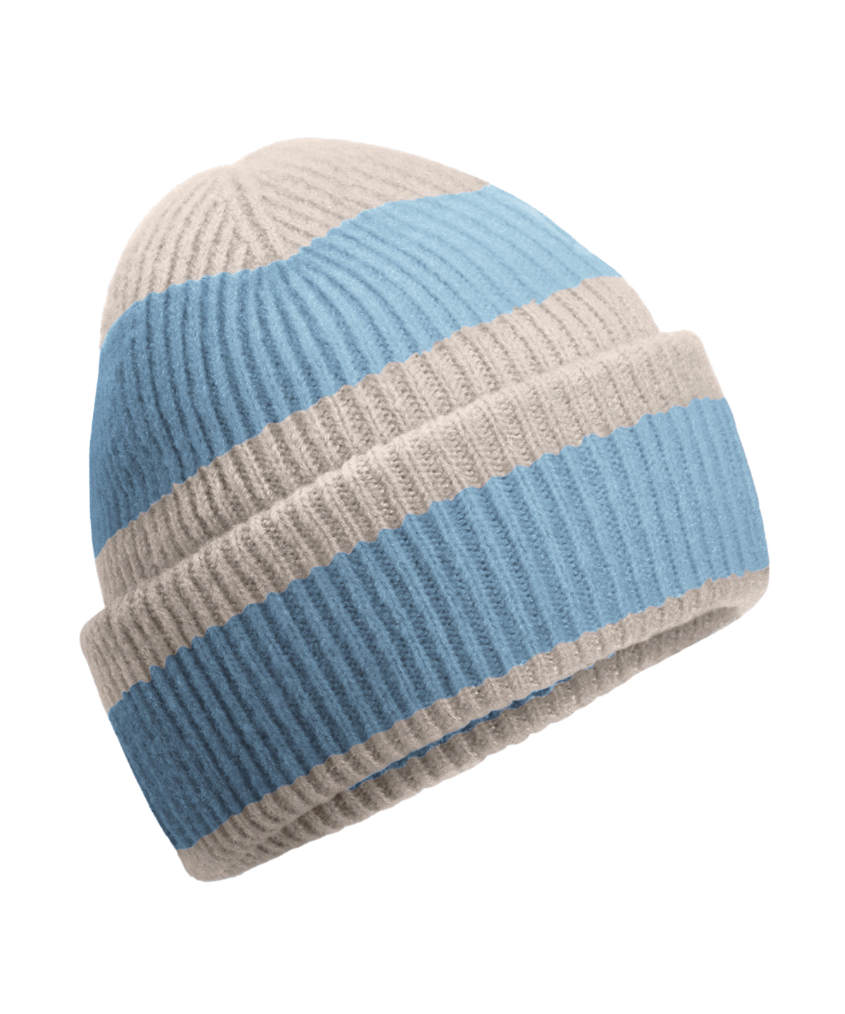 Colour block beanie - Natural Stone/Dusty Blue