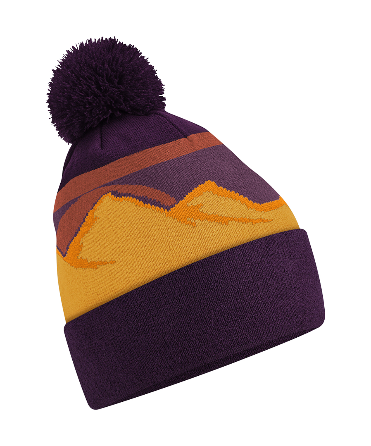 Mountain peaks pom pom beanie - Desert Peaks