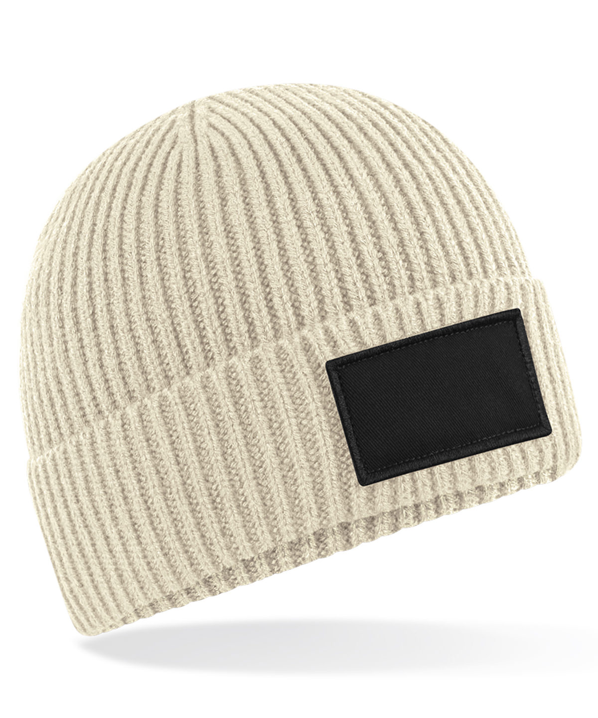 Fashion patch beanie - Oatmeal/Black
