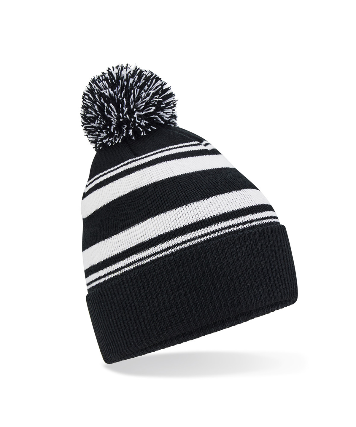 Striped fan beanie - Black/White