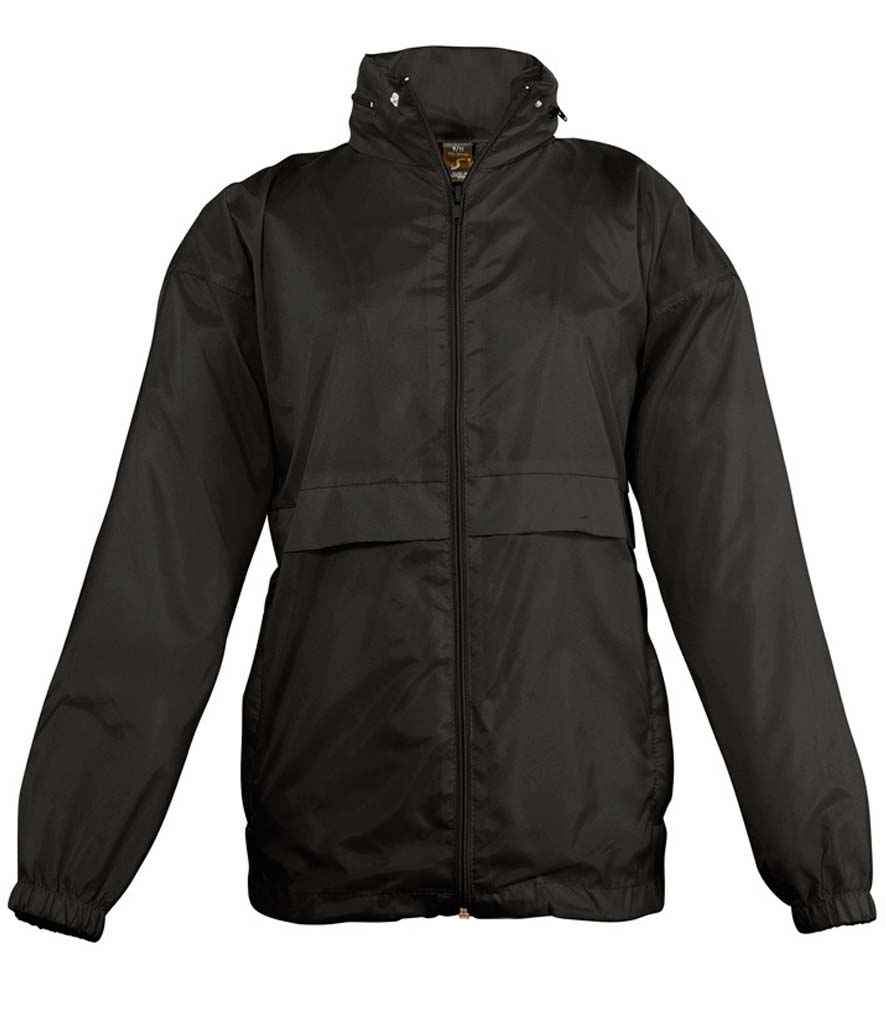 SOL'S Kids Surf Windbreaker Jacket - Black