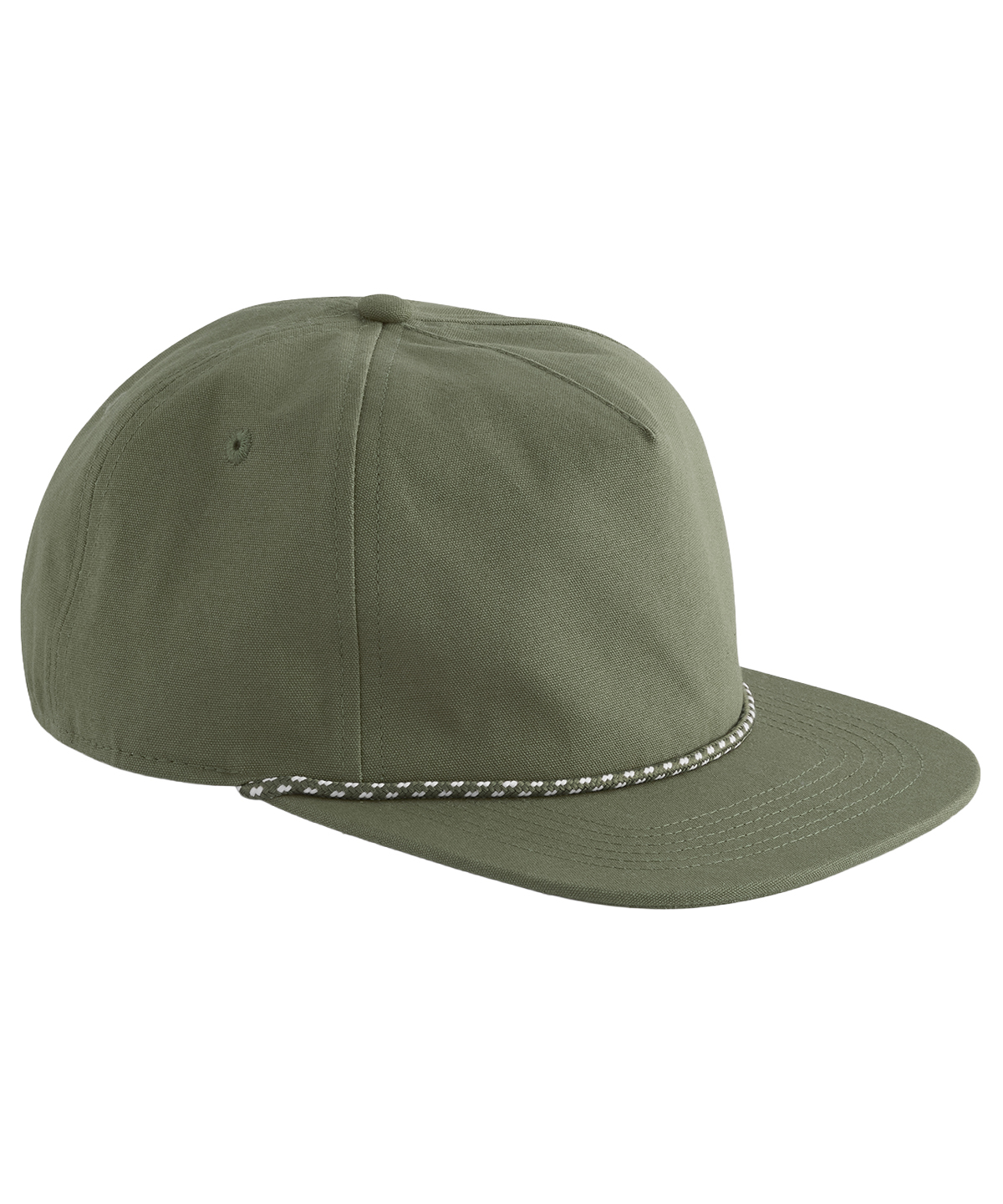 EarthAware® organic cotton 5-panel rope cap - Olive Green