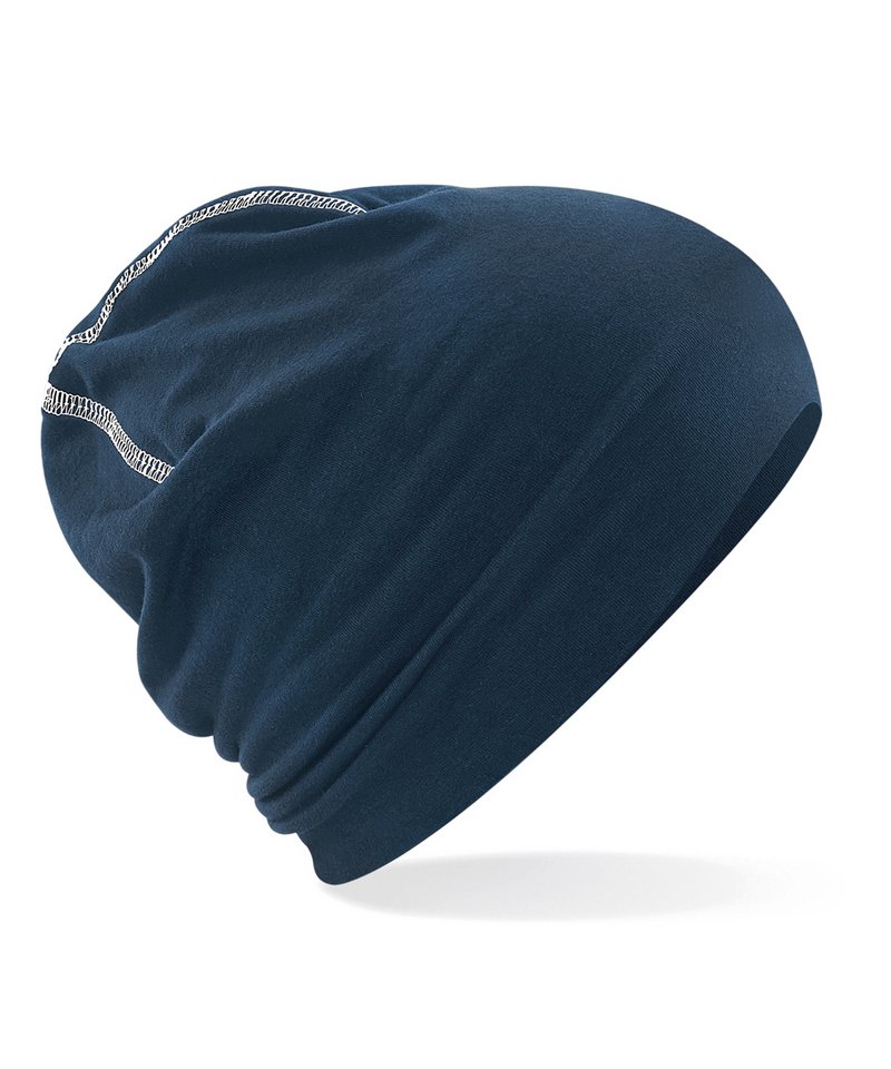 Hemsedal cotton beanie - French Navy/White