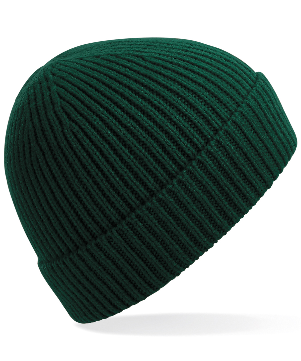 Engineered knit ribbed beanie - Bottle Green