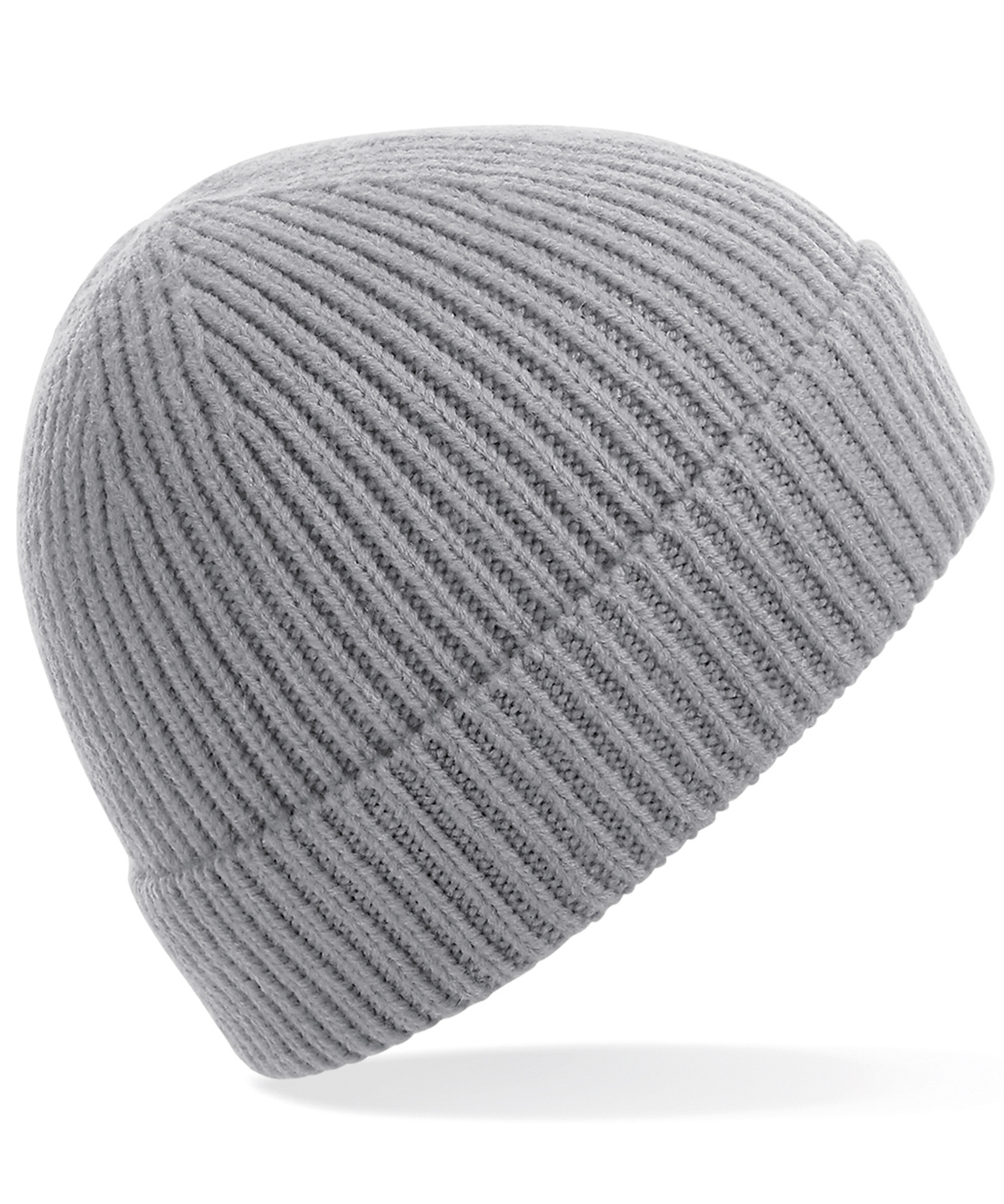 Engineered knit ribbed beanie - Light Grey