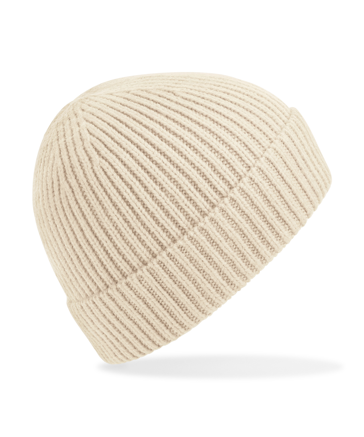 Engineered knit ribbed beanie - Oatmeal