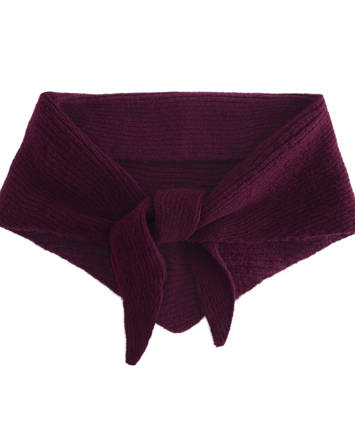 Knitted triangle scarf - Burgundy