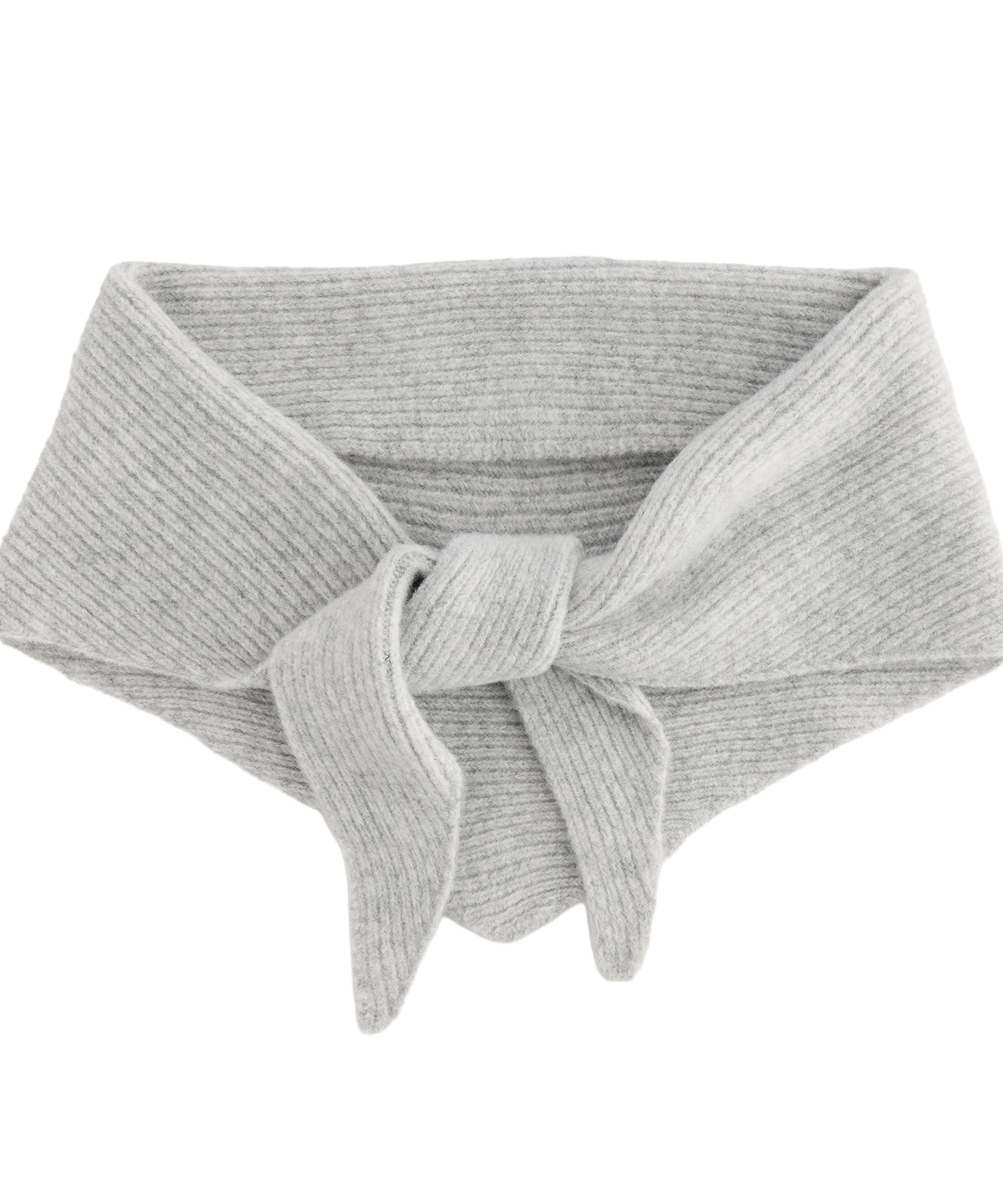 Knitted triangle scarf - Heather Grey