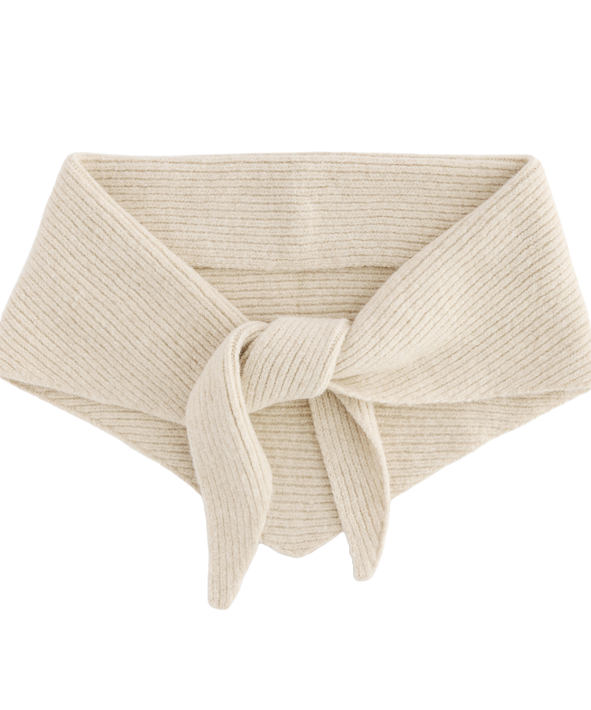 Knitted triangle scarf - Oatmeal