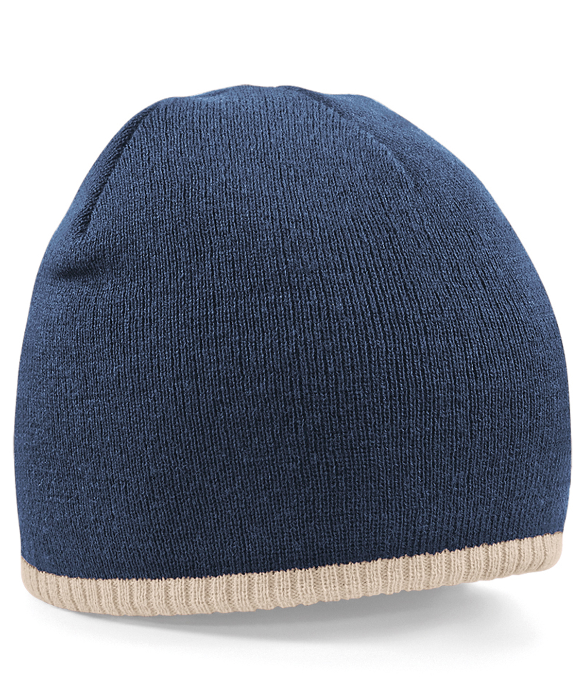 Two-tone pull-on beanie - French Navy/Stone