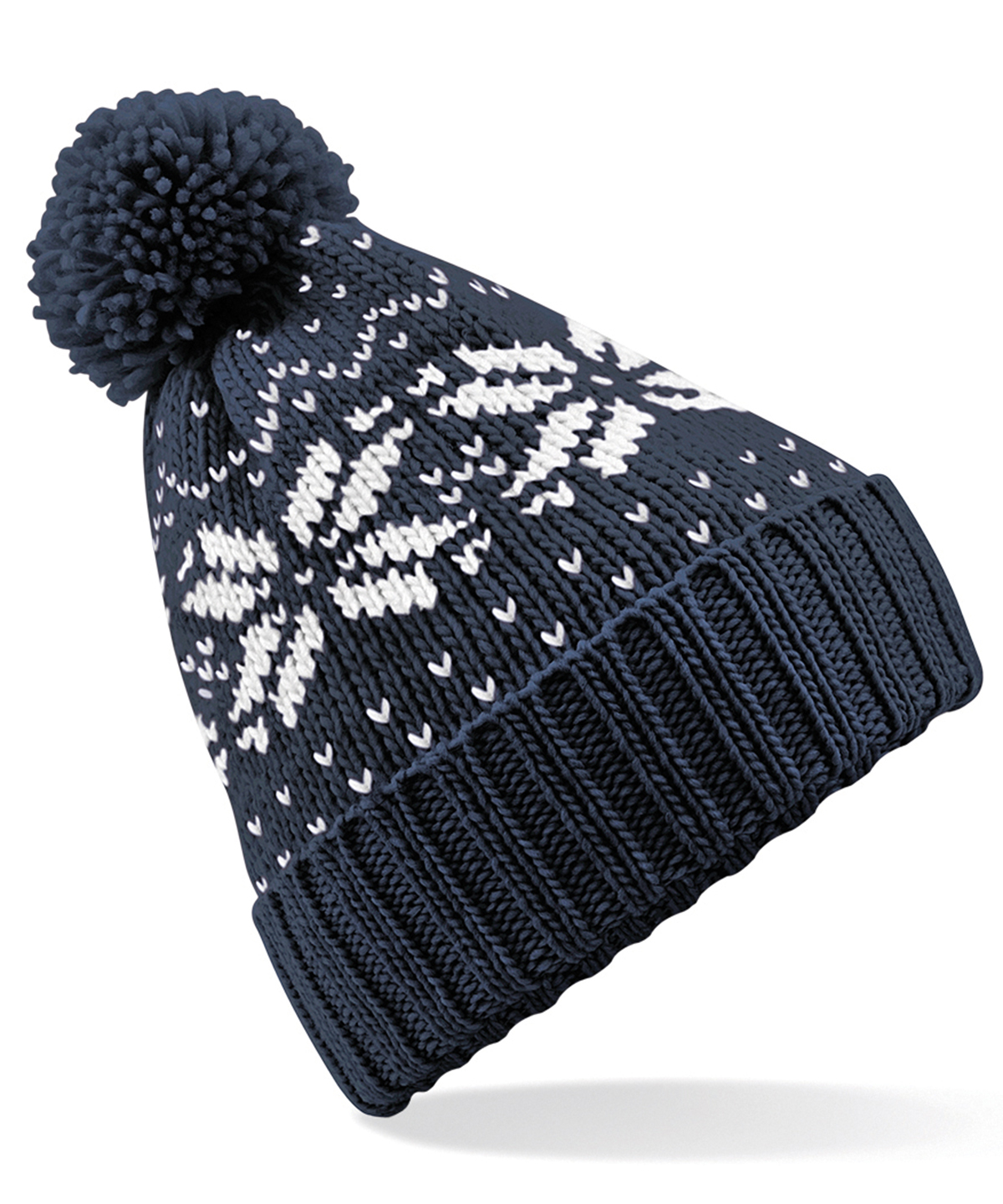 Fair Isle snowstar® beanie - French Navy/White