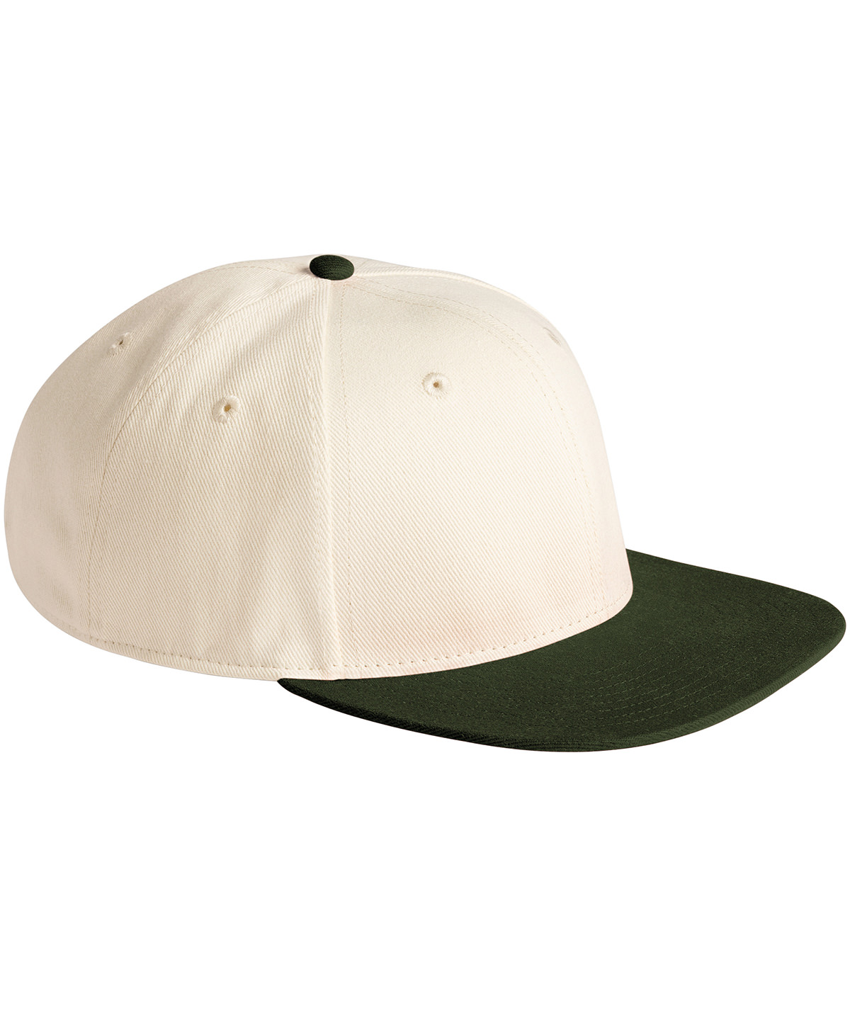 Contrast flat peak 6-panel cap - Natural/Dark Olive