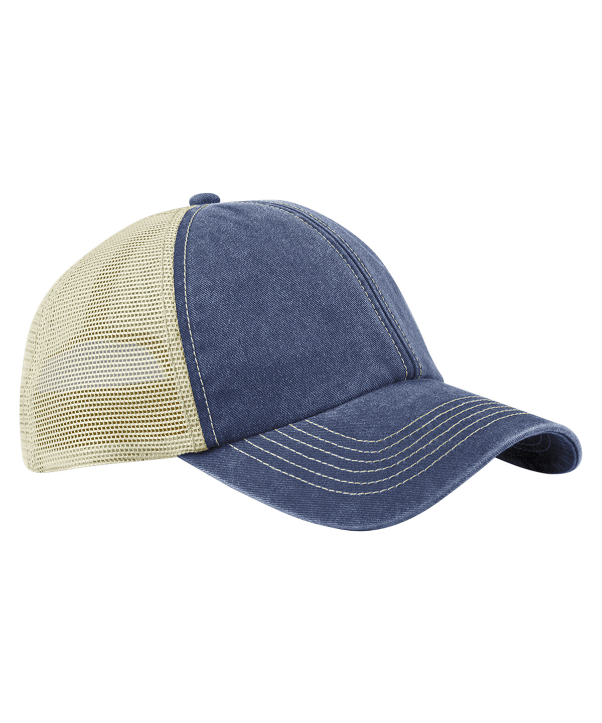6-panel vintage trucker - Vintage Denim/Stone