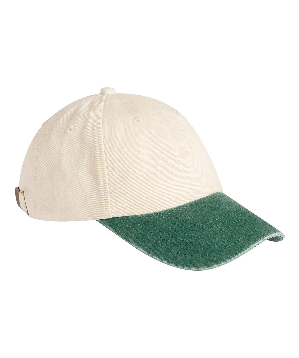 Contrast peak low-profile vintage cap - Natural/Vintage Bottle Green