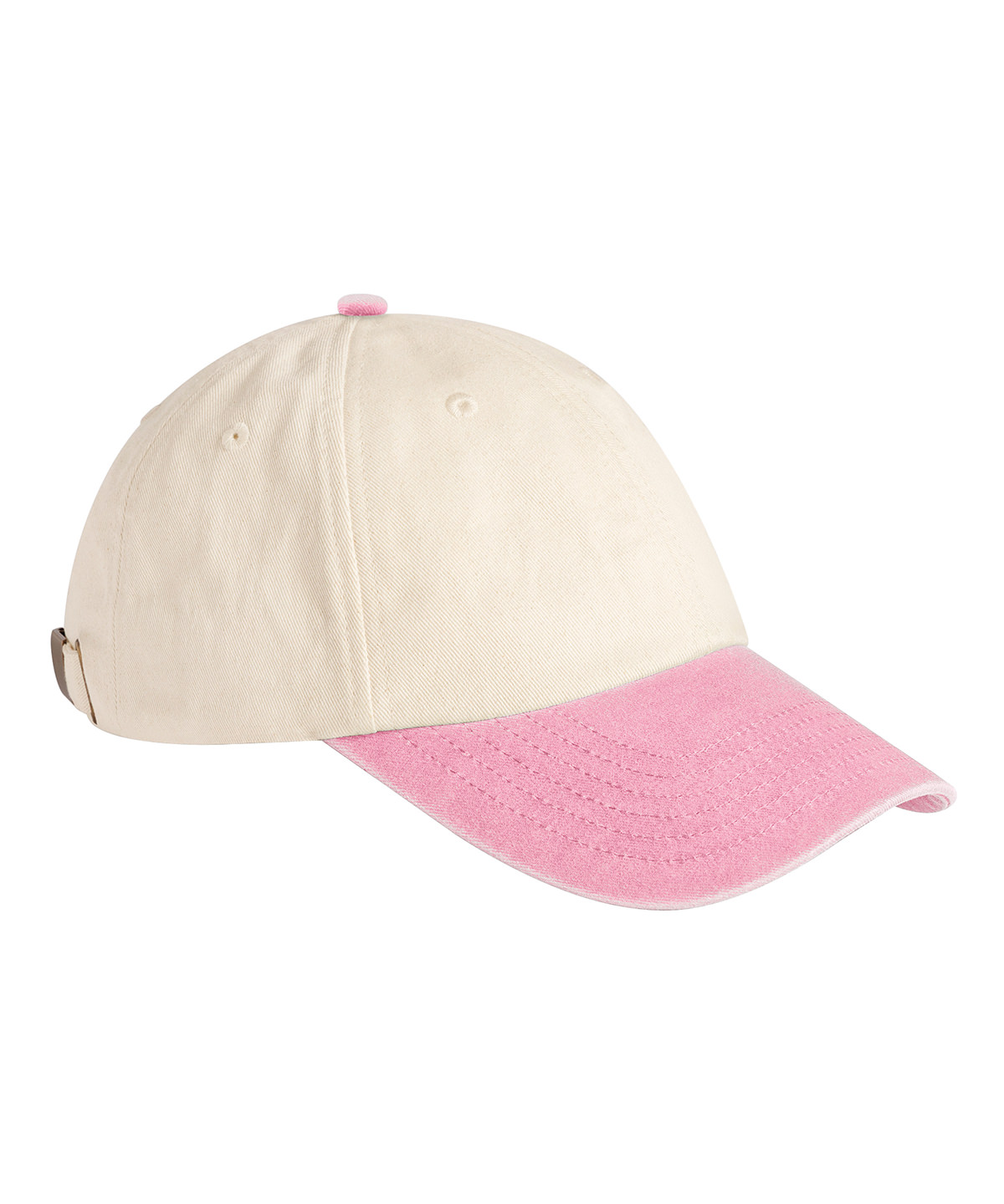Contrast peak low-profile vintage cap - Natural/Vintage Dusky Pink