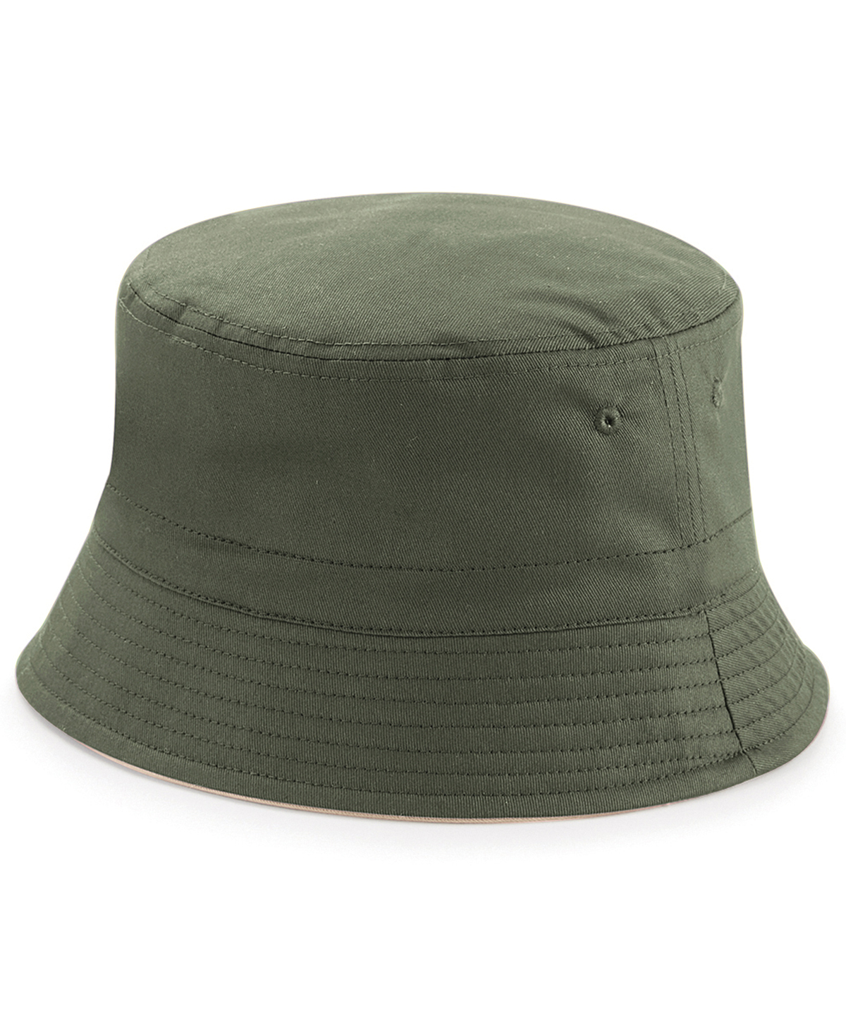 Reversible bucket hat - Olive Green/Stone