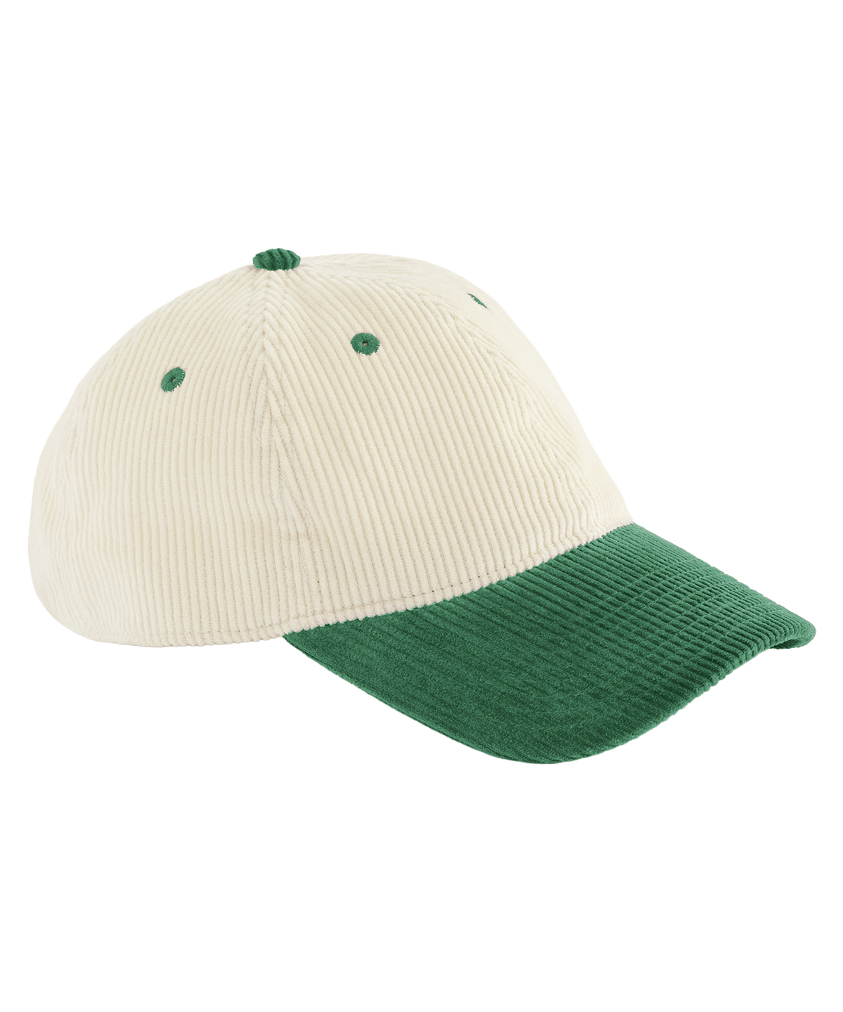 Contrast peak corduroy cap - Natural/Bottle Green