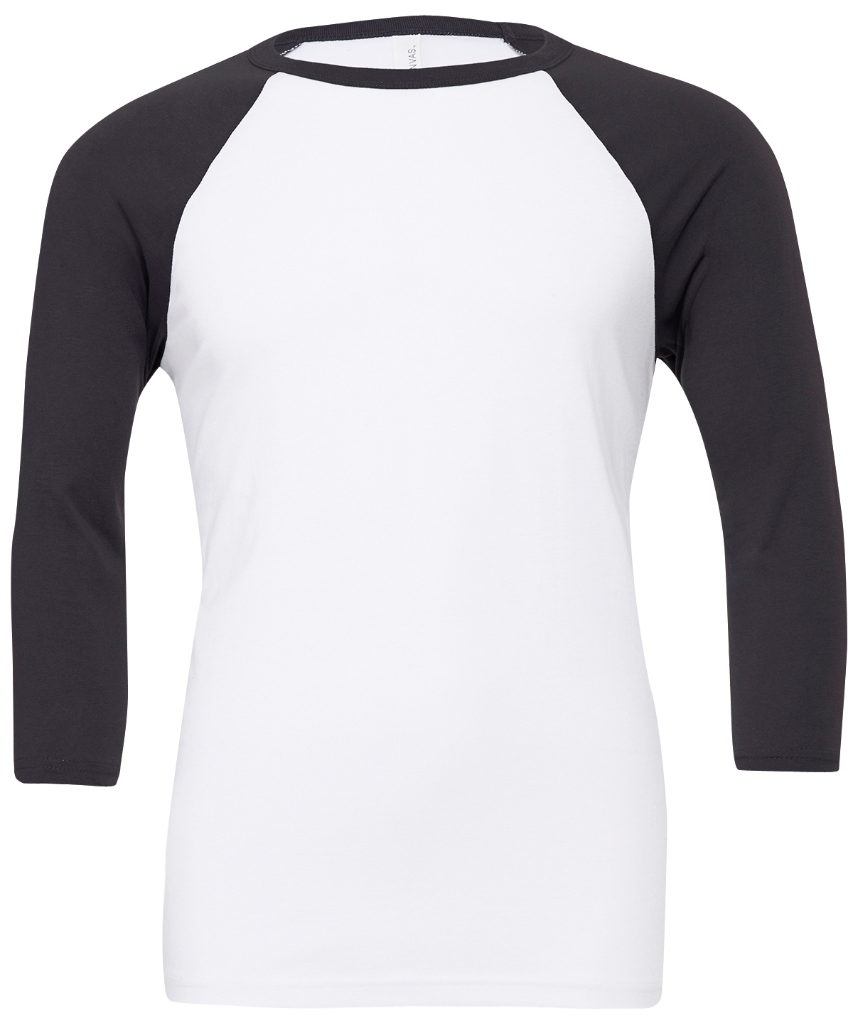 Unisex triblend ¾ sleeve baseball t-shirt - White/Dark Grey